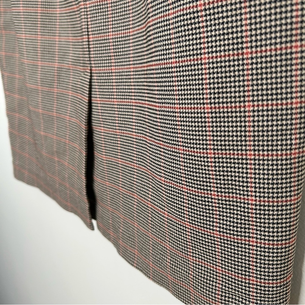 Simons Mini Pencil  Skirt Mini Houndstooth Red Yellow Black Size 8 - Picture 8 of 10